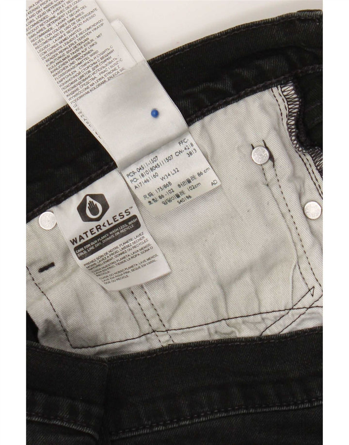 Blugi slim pentru bărbați Levi's W34 L32 bumbac negru
