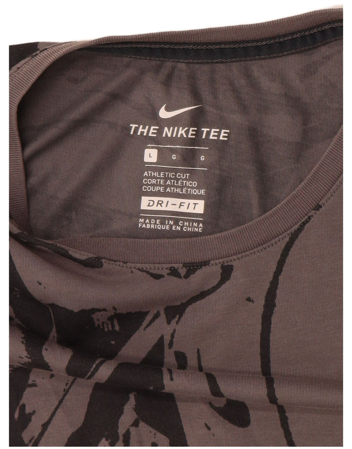 Tricou grafic Nike Dri Fit pentru bărbați cu model abstract Top mare gri