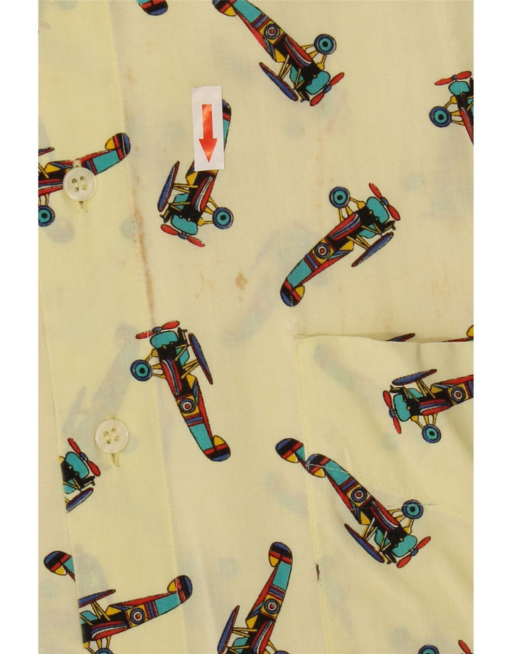 Cămașă vintage cu mânecă scurtă pentru bărbați, XL, galbenă