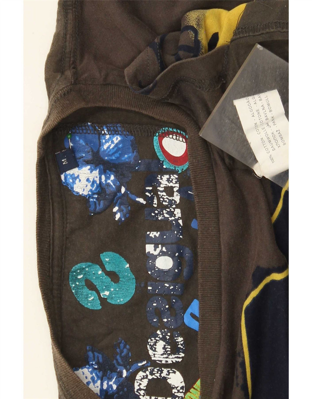 Tricou grafic Desigual pentru bărbați Top din bumbac maro mediu