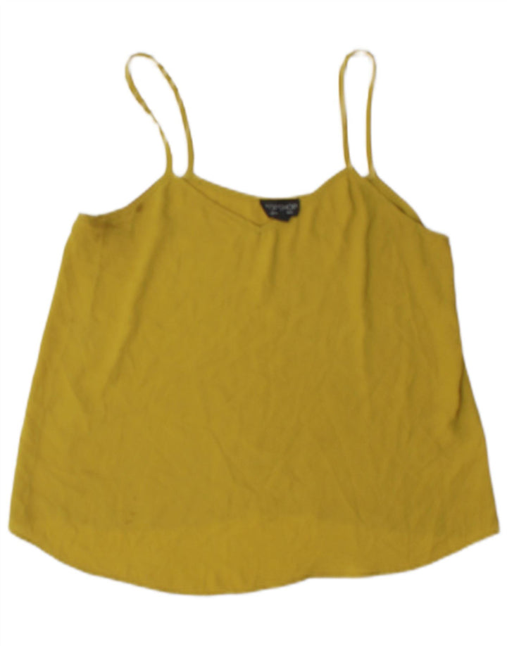 Topshop Womens Cami Top UK 10 Small Galben Poliester