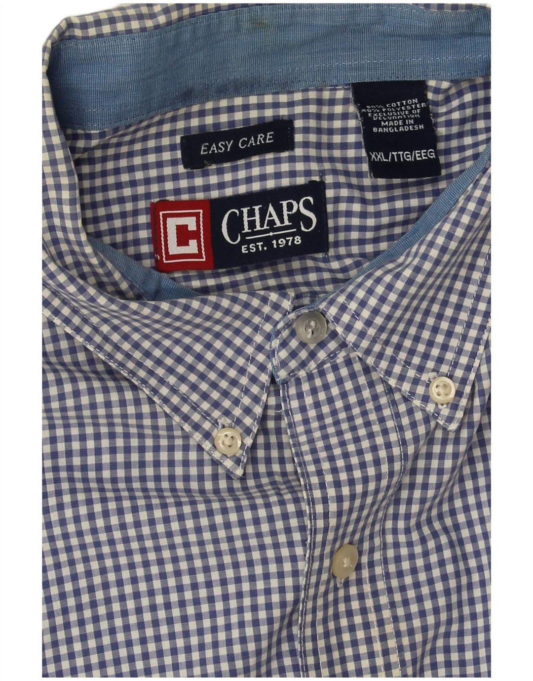 Cămașă pentru bărbați Chaps 2XL, bumbac cu check albastru