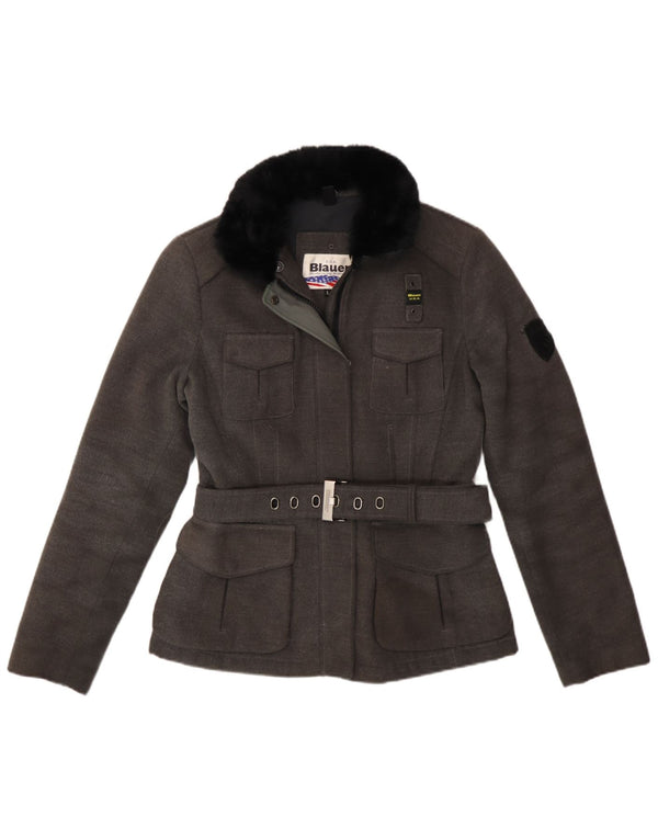Blauer Blauer Womens Windbreaker Coat UK 16 Large Gri Poliester