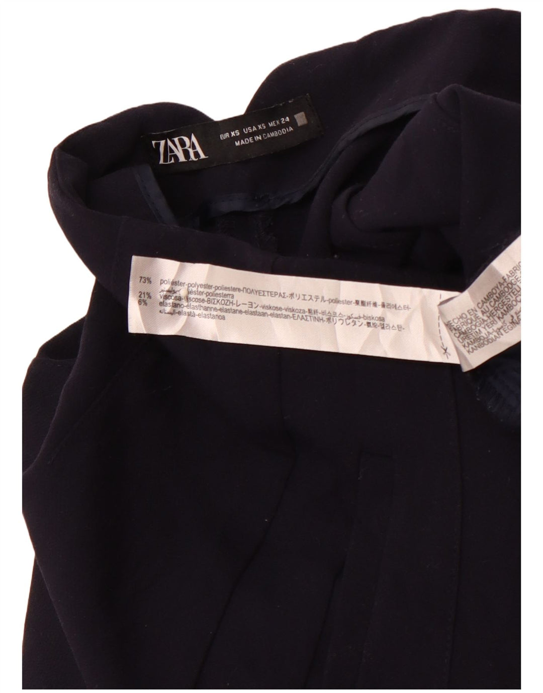 Pantaloni casual conici pentru femei cu talie înaltă ZARA XS W24 L26 bleumarin