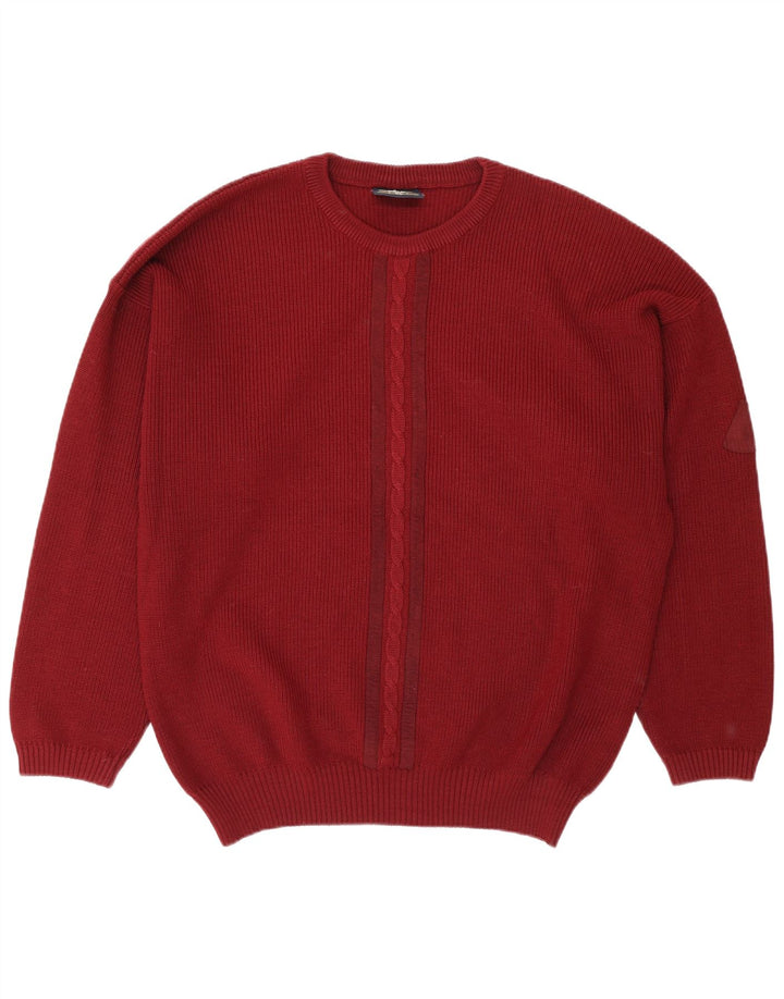 Pulover pentru bărbați North Pole cu decolteu rotund XL Lână Burgundy