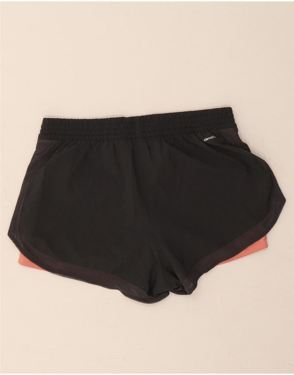 Pantaloni scurți sport Climalite Adidas pentru femei UK 8/10 Small Black Colorblock