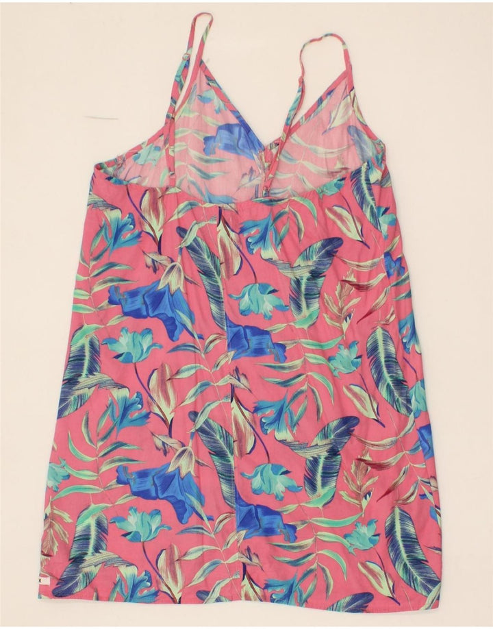 HURLEY Womens Cami Top UK 12 Medium Pink Floral Cotton Vintage Hurley and Second-Hand Hurley from Messina Hembry 