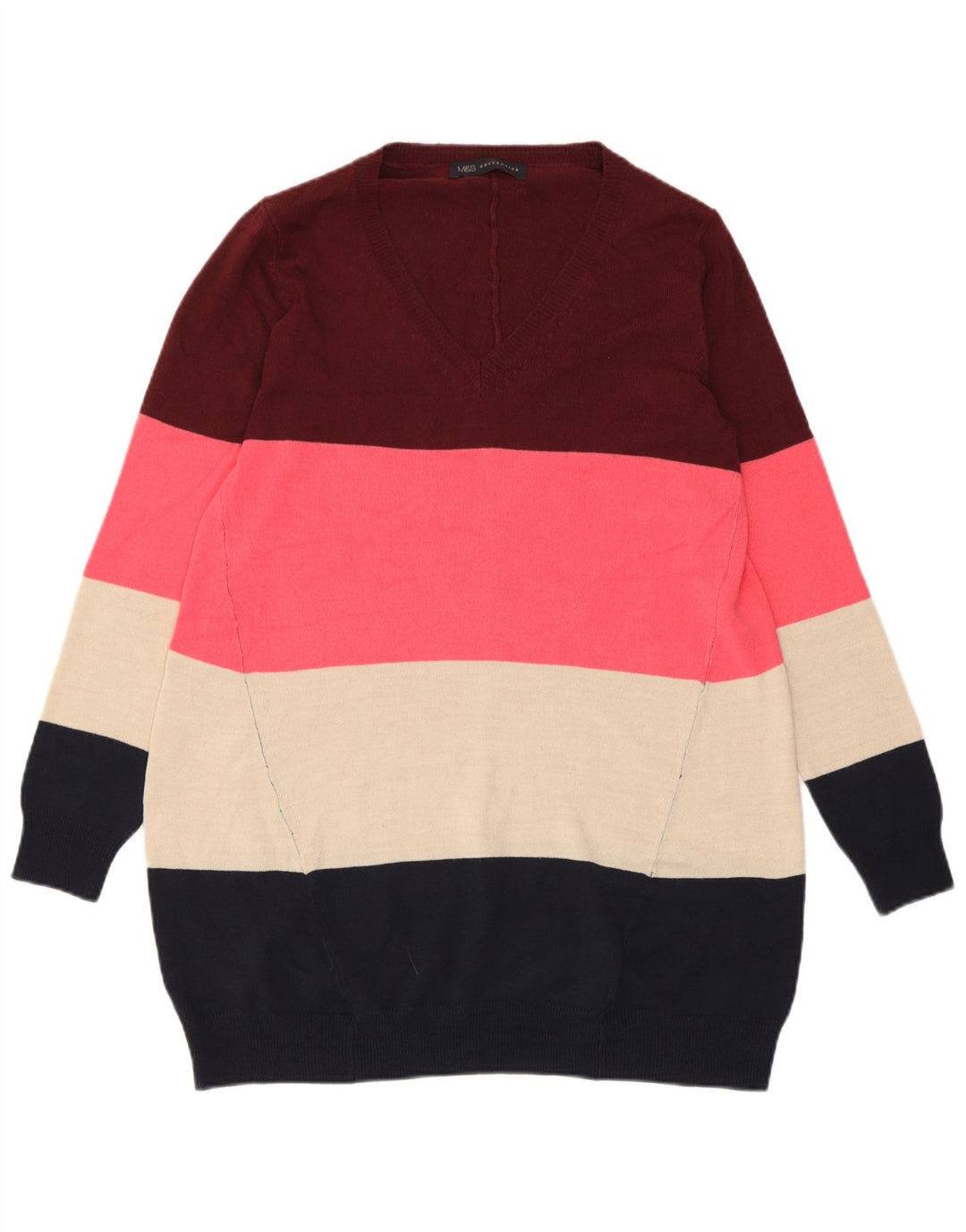 Pulover cu decolteu în V pentru femei Marks & Spencer UK 6 XS Multicolor