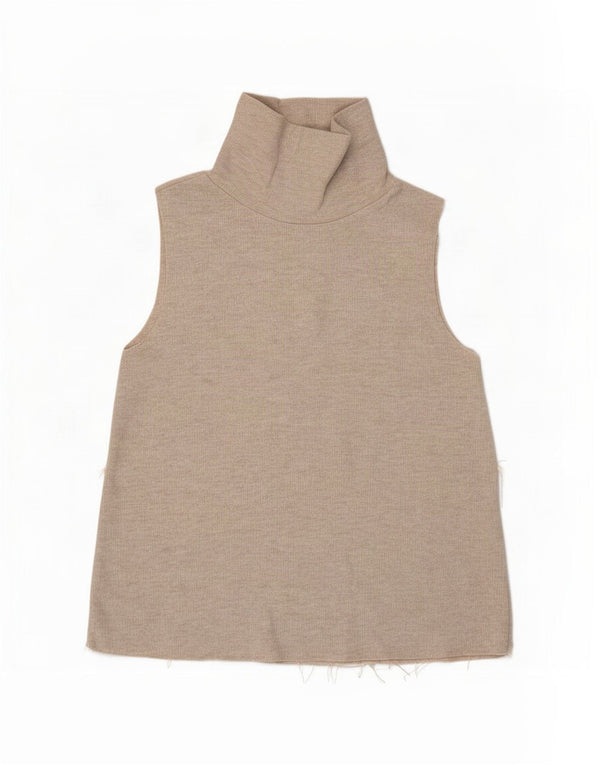 Vest Vest Top Femei Zara UK 12 Medium Bej Poliester