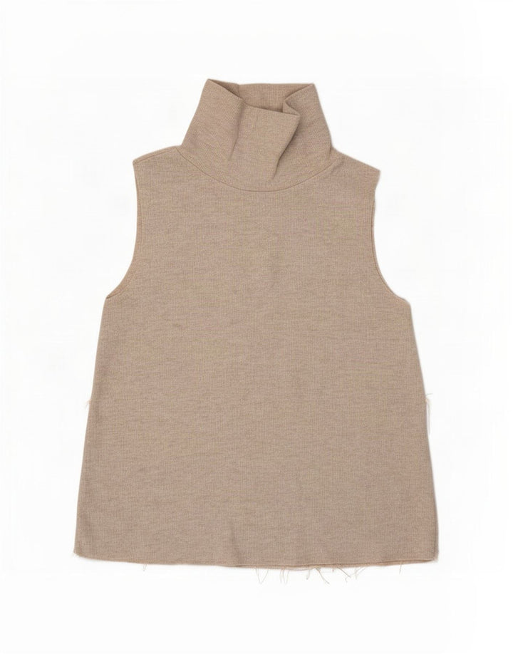 Vest Vest Top Femei Zara UK 12 Medium Bej Poliester