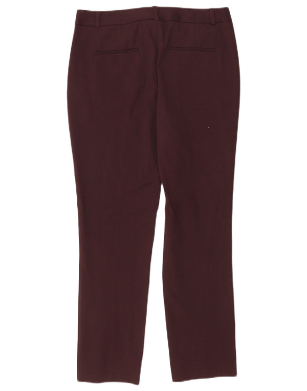 Reiss Womens Slim Suit Trousers UK 10 Small W28 L26 Burgundy Polyester