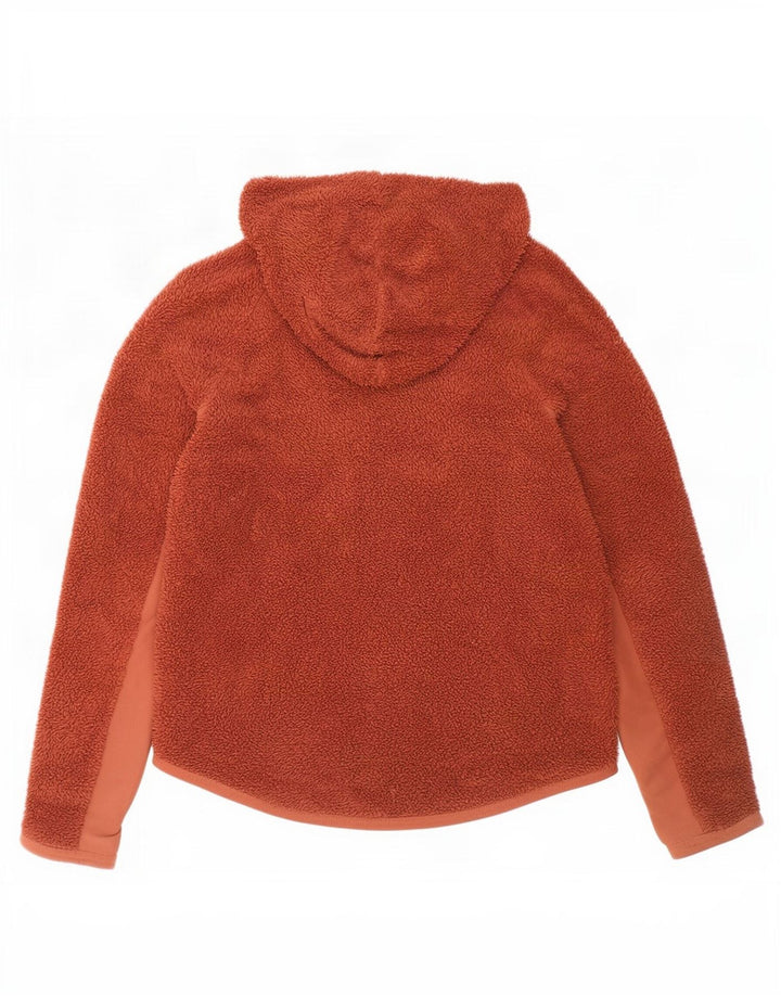 Pulover supradimensionat fleece cu glugă Nike pentru femei UK 10 Poliester maro mic
