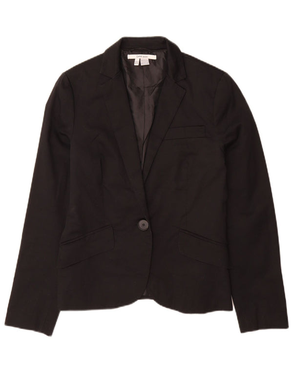 Blazer pentru femei Zara cu 1 nasture UK 12 Bumbac mediu negru
