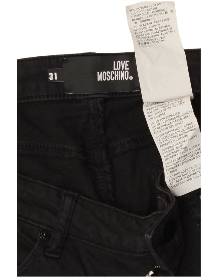 Blugi slim pentru femei Moschino W31 L30 bumbac negru