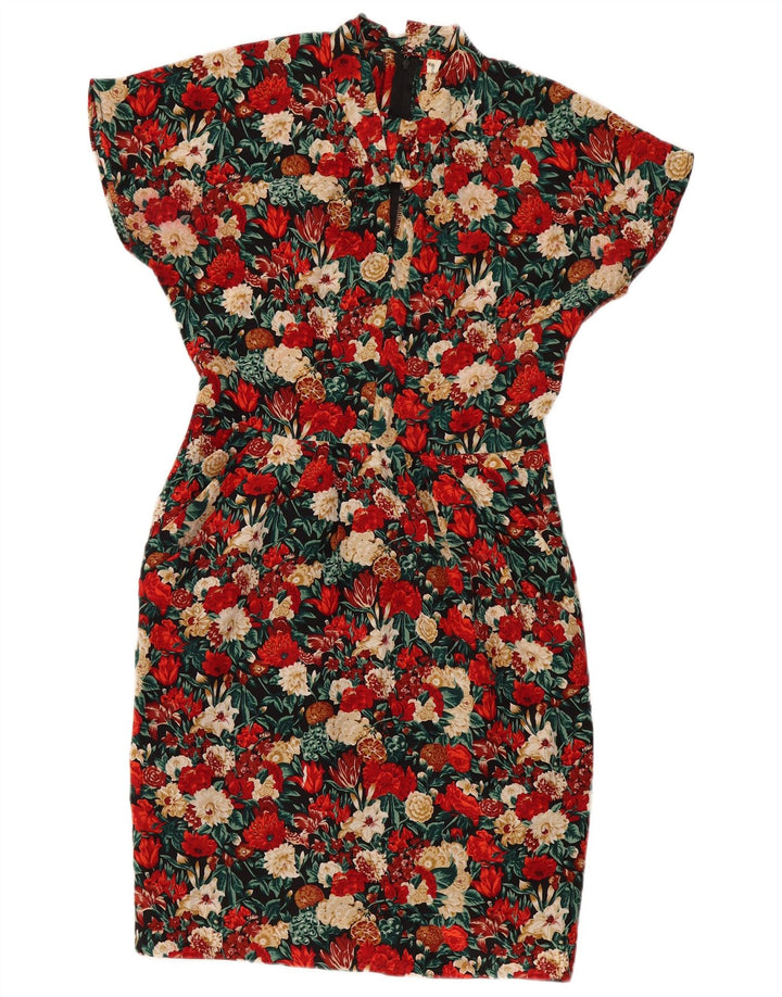 Rochie vintage pentru femei IT 46 Mătase florală multicoloră mare