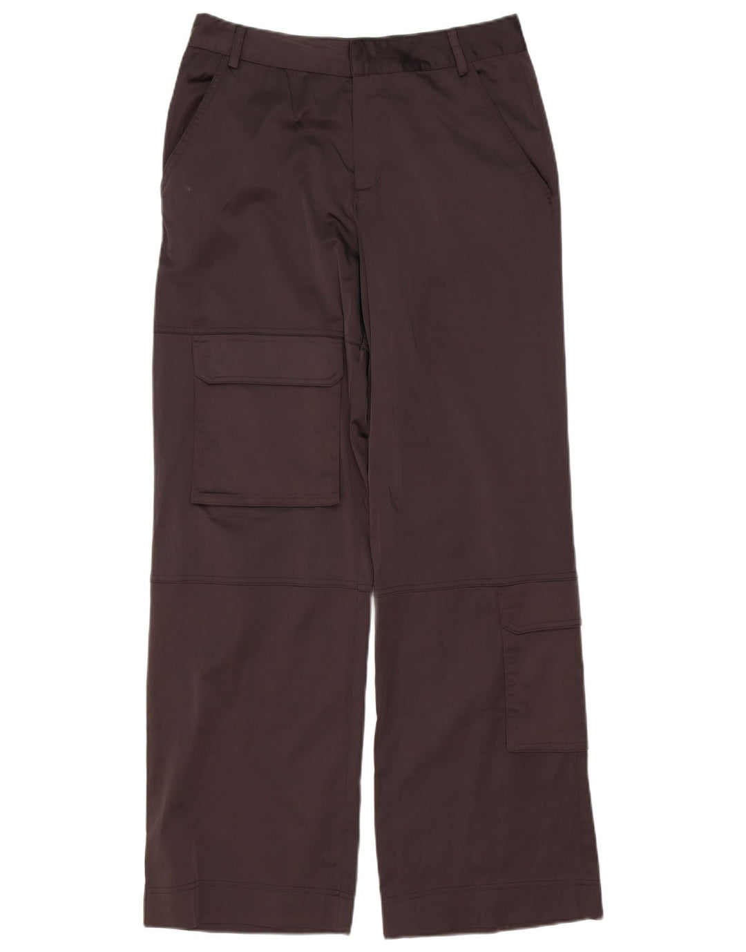 Pantaloni cargo pentru femei cu picioare largi Zara Mediu L28 L32 Poliester maro