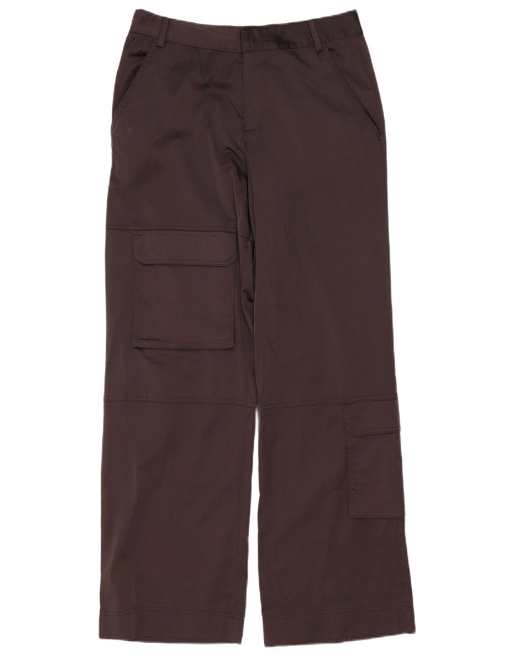 Pantaloni cargo pentru femei cu picioare largi Zara Mediu L28 L32 Poliester maro