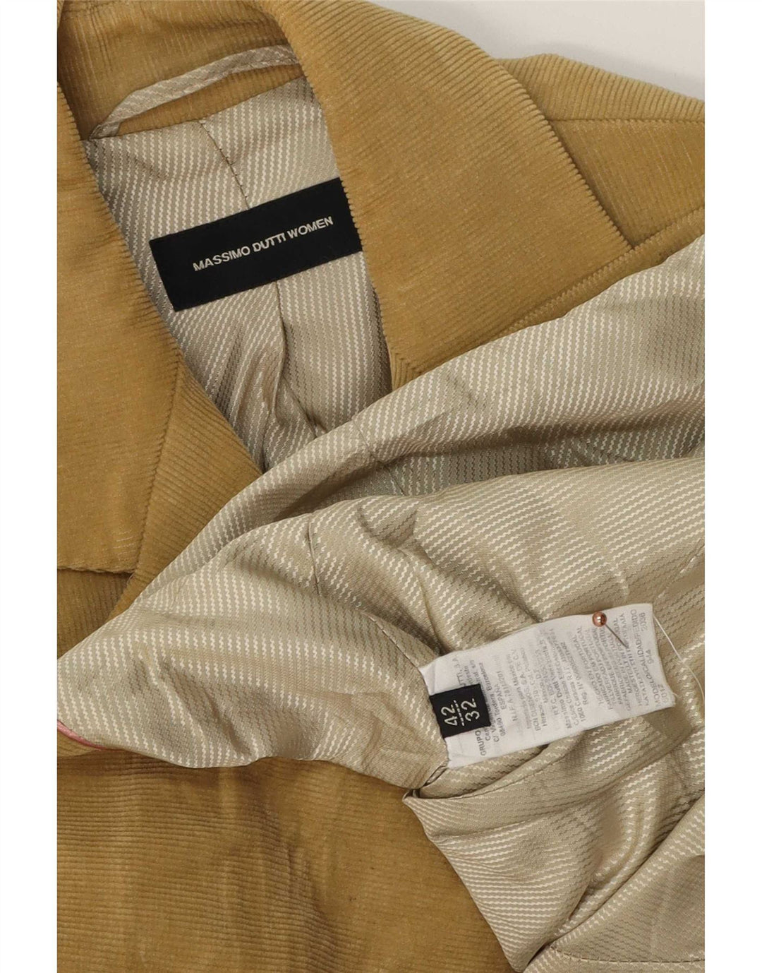 Massimo Dutti Jachetă de damă din velur cu 2 nasturi EU 42 Bej mare