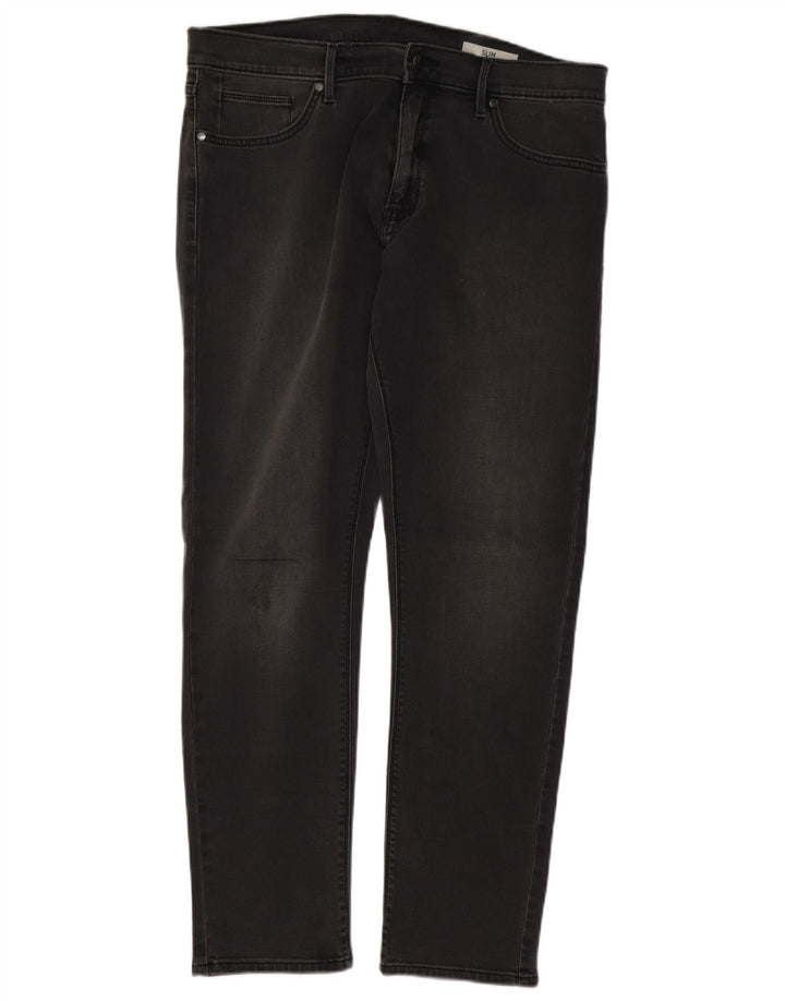 Blugi slim pentru bărbați Marks & Spencer W36 L31 bumbac gri