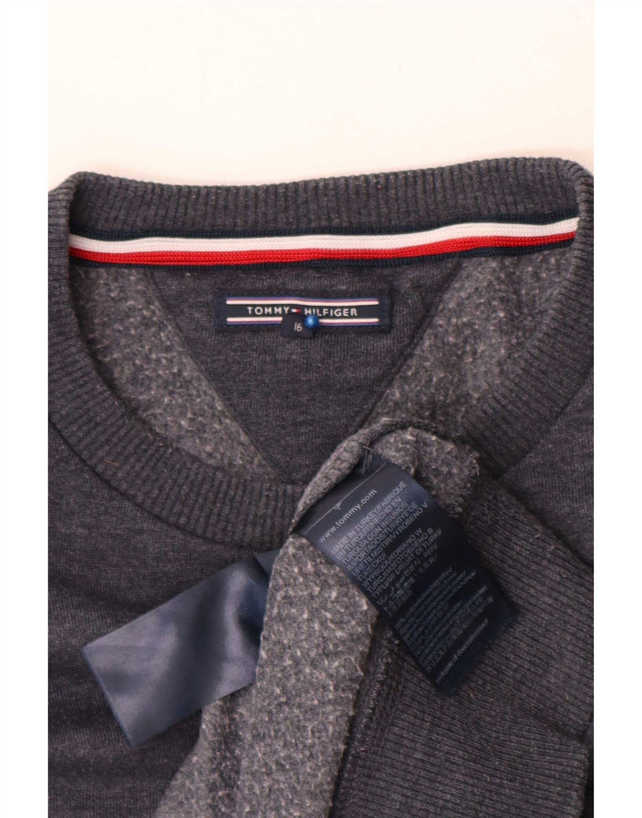Hanorac Tommy Hilfiger pentru băieți Pulover 15-16 ani bumbac gri