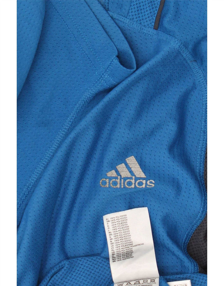 Tricou Adidas Climalite pentru bărbați Top Medium Blue Colorblock Poliester
