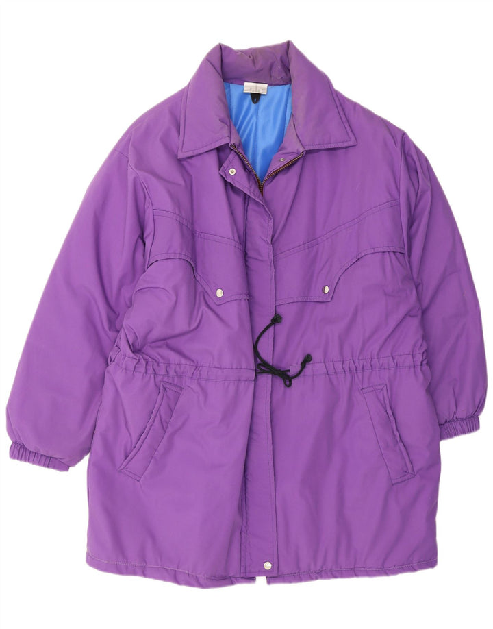 Palton căptușit vintage pentru femei UK 18 XL Poliester violet