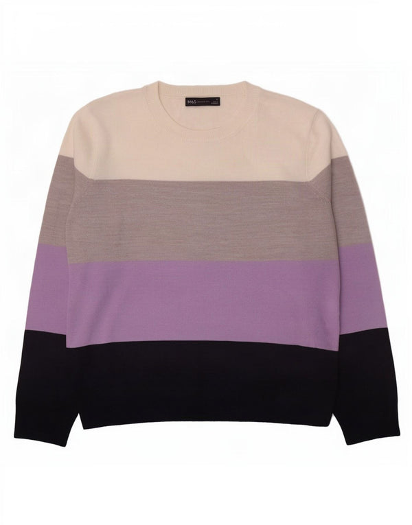 Pulover pentru femei Marks & Spencer cu gât cu barca UK 14 mare, multicolor