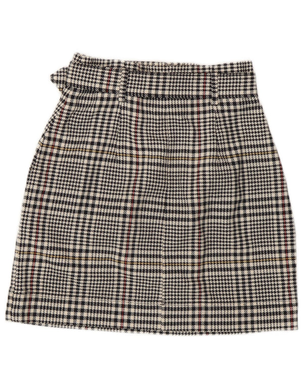 Fusta mini pentru femei Marks & Spencer UK 8 Small W26 Black Houndstooth Bumbac