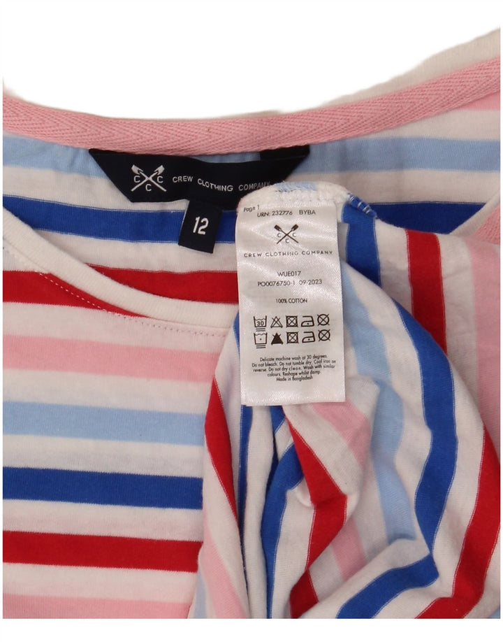 Crew Clothing Tricou pentru femei Top UK 12 Bumbac cu dungi medii multicolore