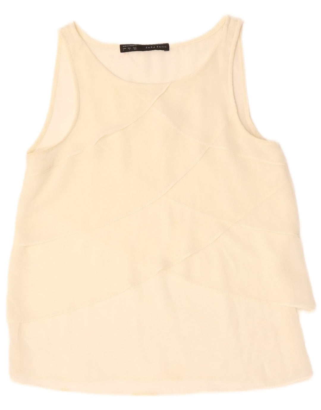 Bluză fără mâneci pentru femei ZARA UK 10 Small Off White