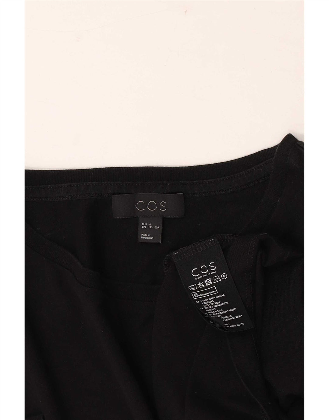 Tricou pentru bărbați Cos Top Mediu Negru Bumbac