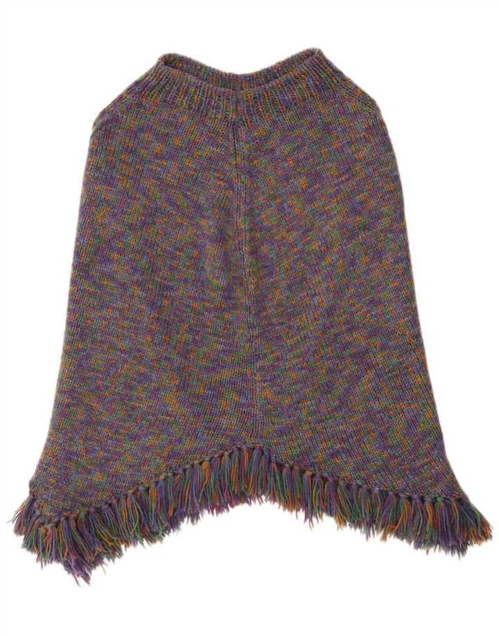 Jumper poncho vintage pentru femei UK 14 mare, multicolor, pete