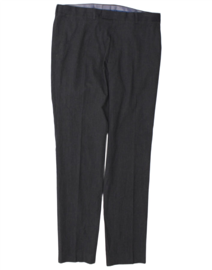 Pantaloni de costum pentru bărbați Marks & Spencer Super Slim Fit L34 L33 Poliester gri