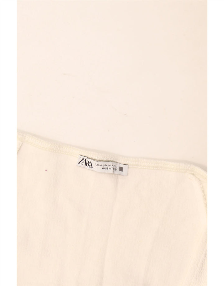 Bluză Crop Top pentru femei Zara UK 12 Medium White
