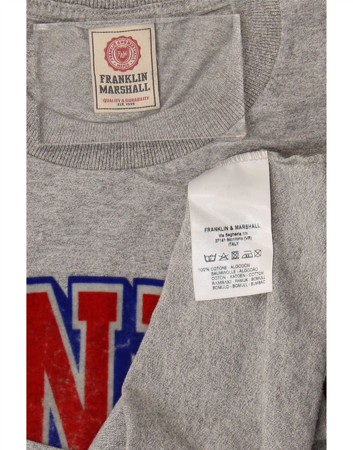 Tricou grafic pentru bărbați Franklin Marshall Top, bumbac, gri mediu