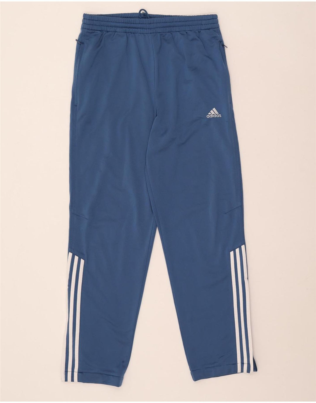 Pantaloni de trening Adidas pentru bărbați, poliester albastru mediu