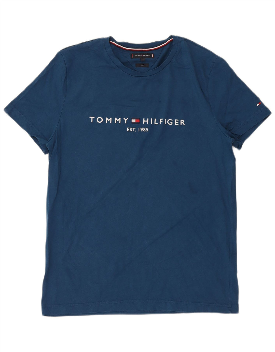 TOMMY HILFIGER Tricou grafic Slim Fit pentru bărbați Top XL Bumbac albastru