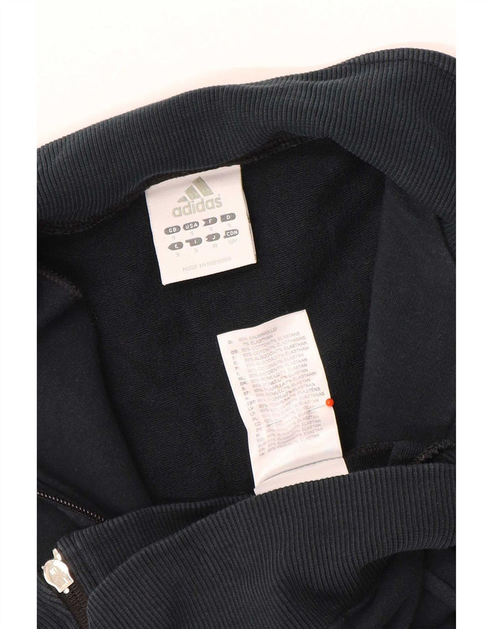 Jachetă de top pentru trening Adidas pentru femei UK 10, bumbac negru mic