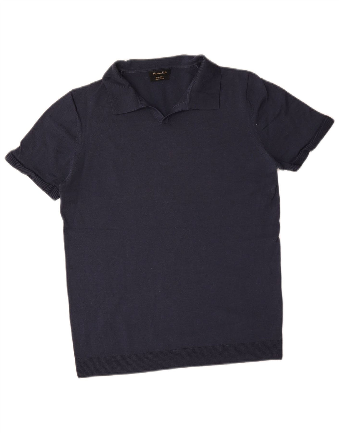 Pulover Massimo Dutti pentru bărbați, cu mânecă scurtă, cu gât polo, bleumarin mediu