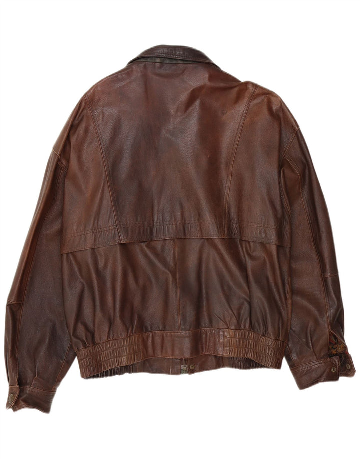 Jachetă Bomber din piele pentru bărbați Canda UK 42 XL maro