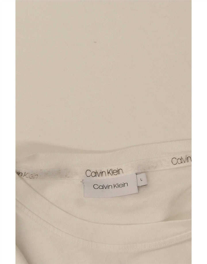 Tricou grafic Calvin Klein pentru bărbați Top mare alb
