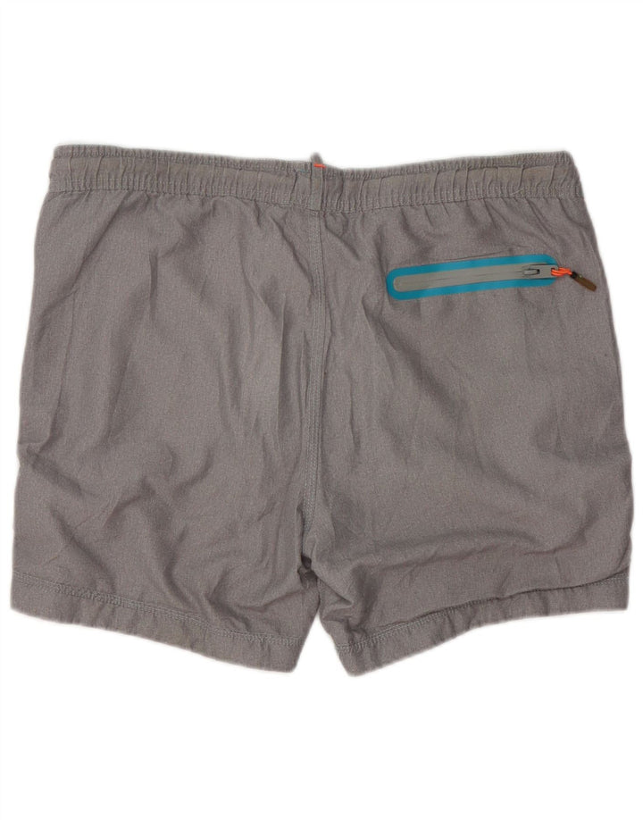 Pantaloni scurți de înot grafic Superdry pentru bărbați, mari, gri, poliester