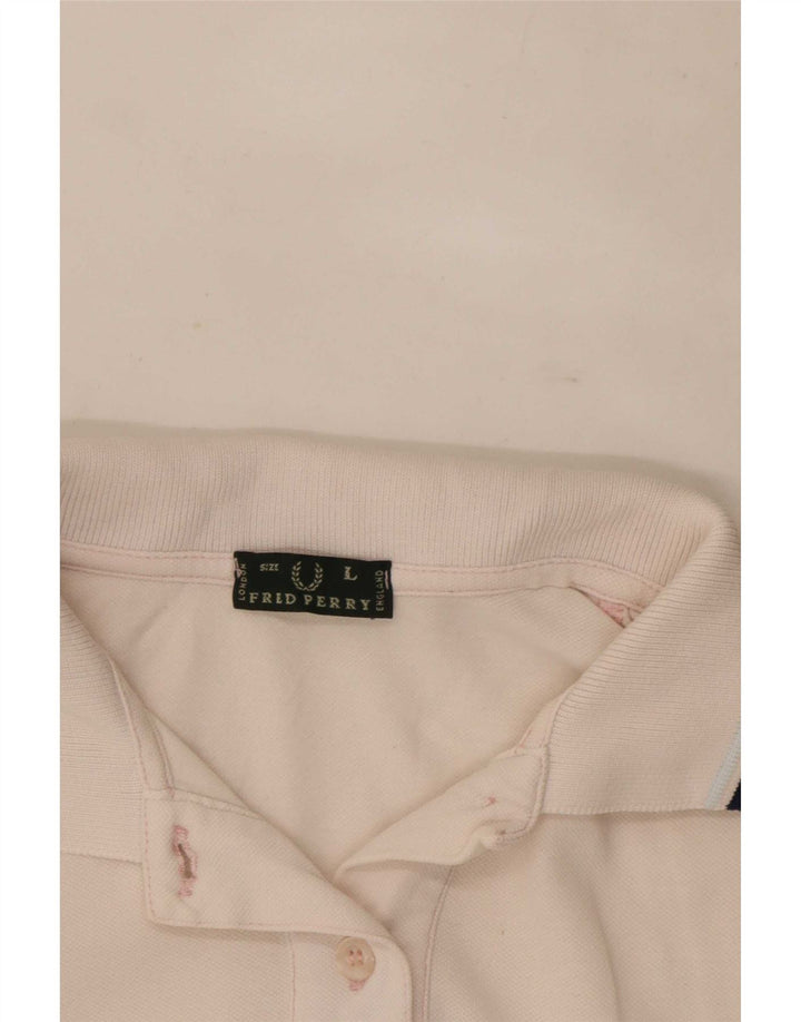 Tricou polo Fred Perry pentru femei UK 14 mare cu dungi albe