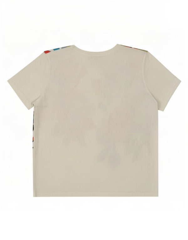 Zara Womens Graphic T-Shirt Top UK 14 Medium White Floral
