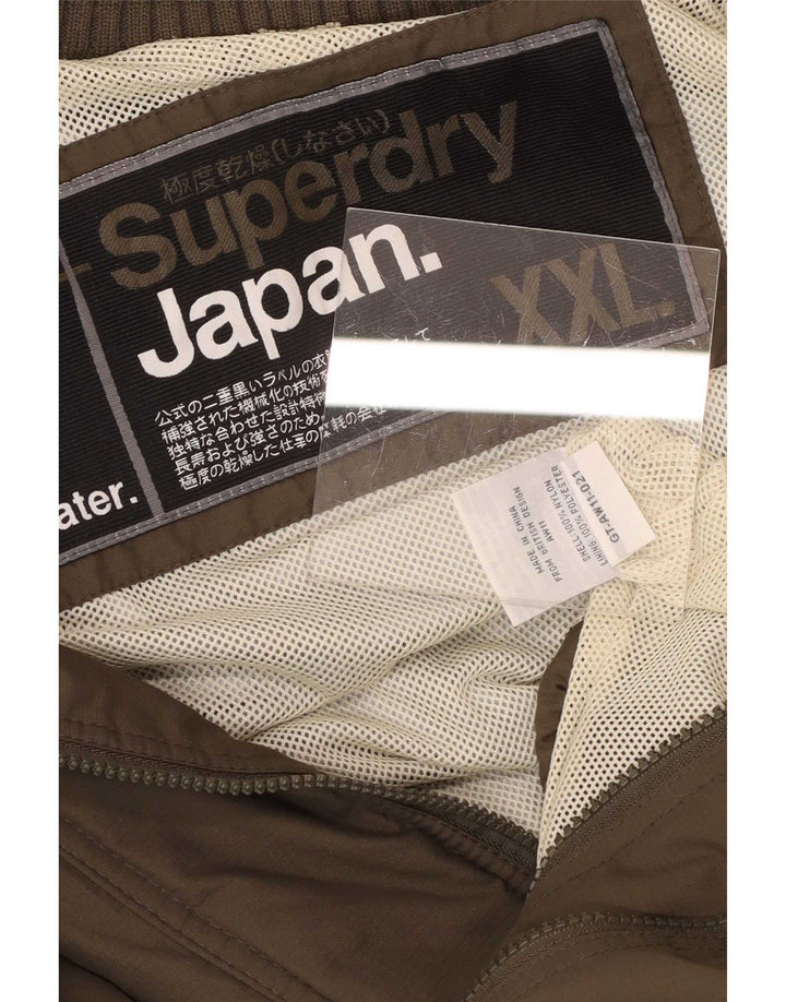 Jachetă de ploaie Superdry pentru bărbați UK 44 2XL Kaki Nylon