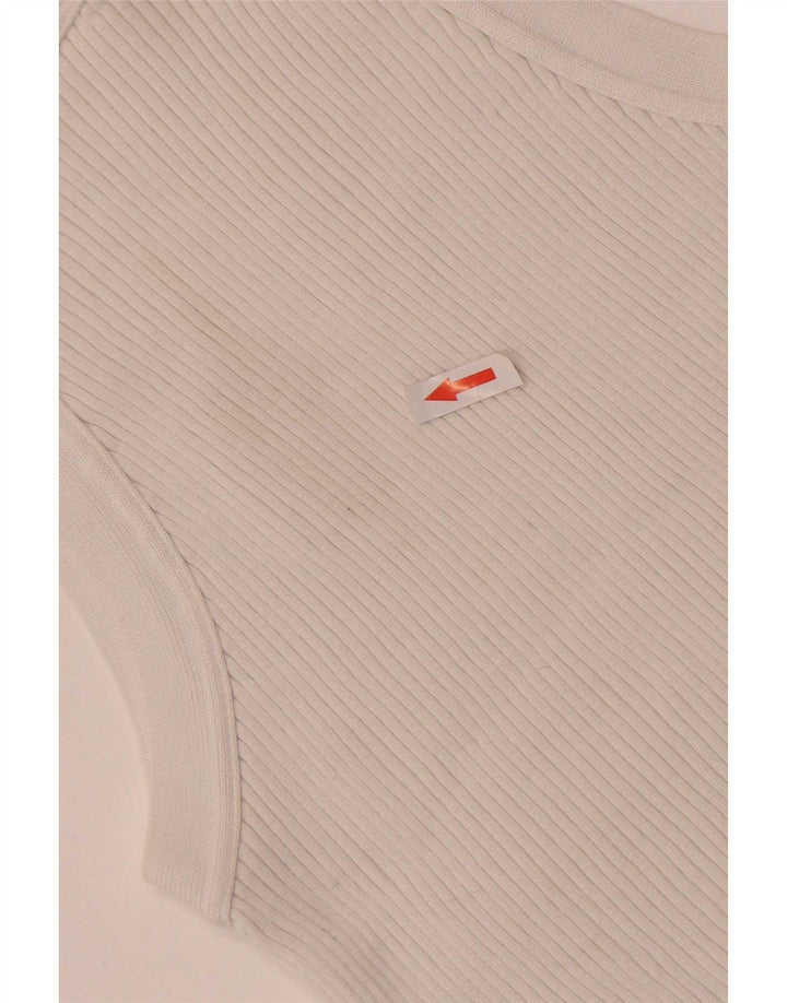 Massimo Dutti Crop Vest Top pentru femei UK 14 Large White