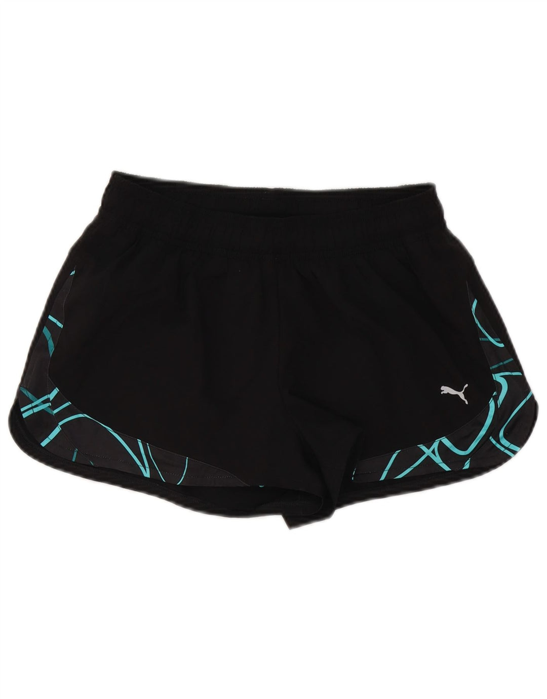 Pantaloni scurti sport Puma pentru femei UK 12 Medium Black Geometric