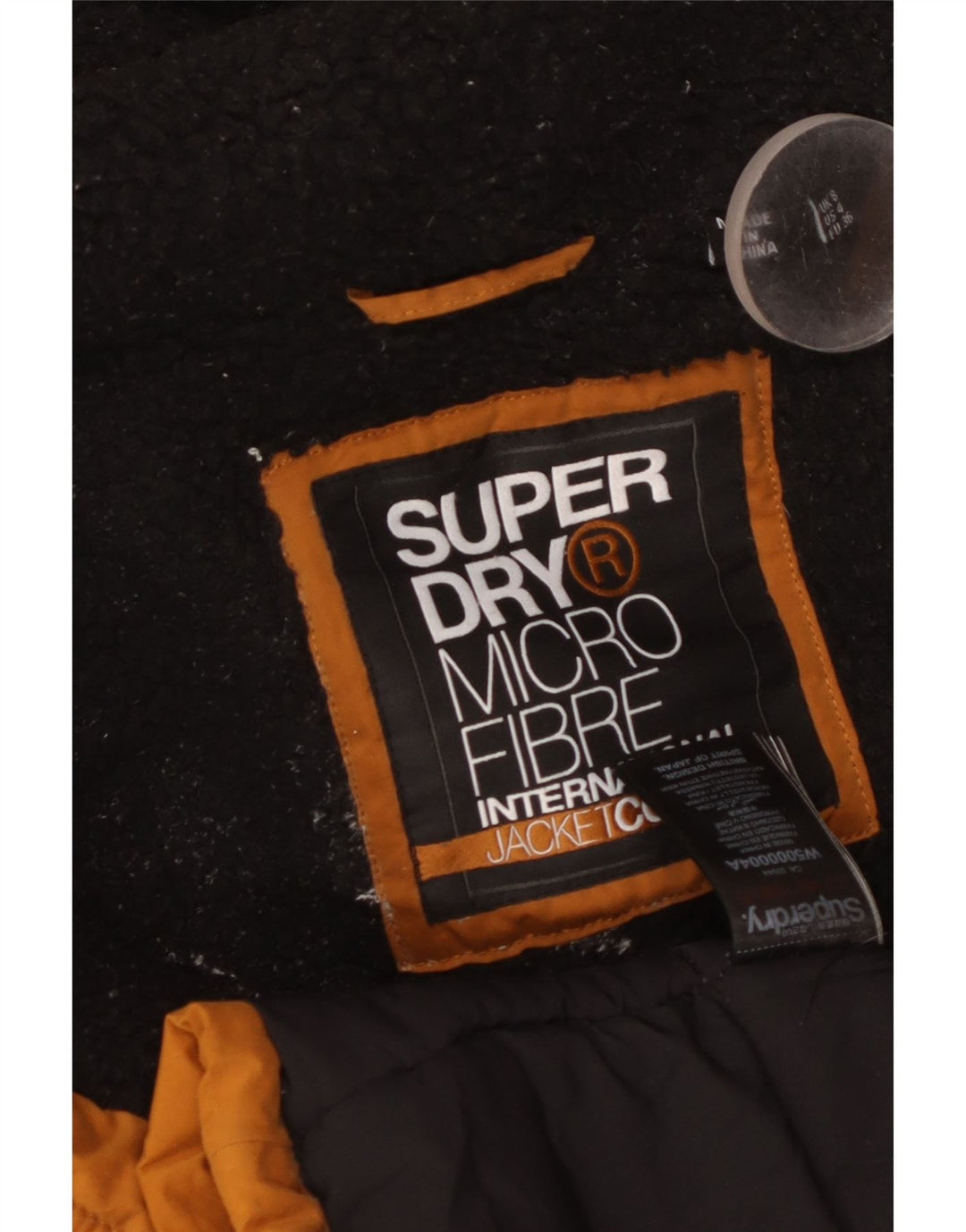 SUPERDRY Jachetă de vânt cu glugă pentru femei UK 8 Poliester portocaliu mic