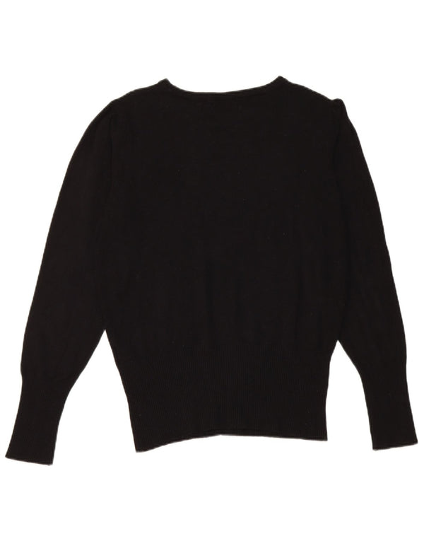 Pulover pentru femei Marks & Spencer cu gât de barcă, UK 10, mic, negru, viscoză