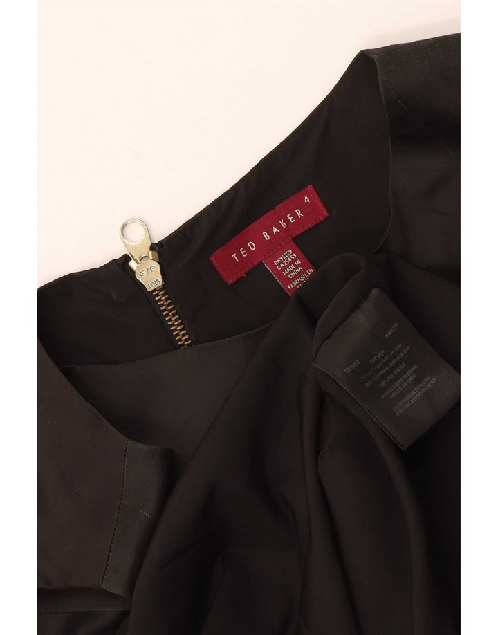 Rochie Ted Baker pentru femei, cu grafică, mărimea 4, pasăre mare, neagră, bloc de culoare